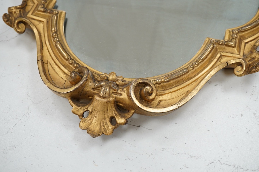 A pair of 19th century gilt wood wall mirrors, 55.5cm